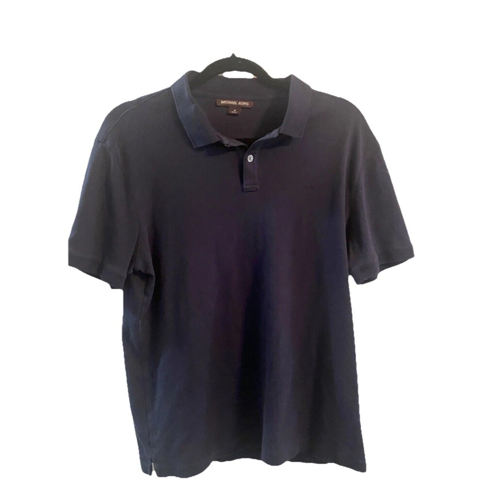 Michael Kors Size Medium Polo Shirt Mens Navy Blue Lightweight Short Sleeve